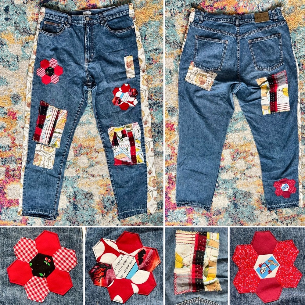Floral Upcycled Patchwork Denim - image 1